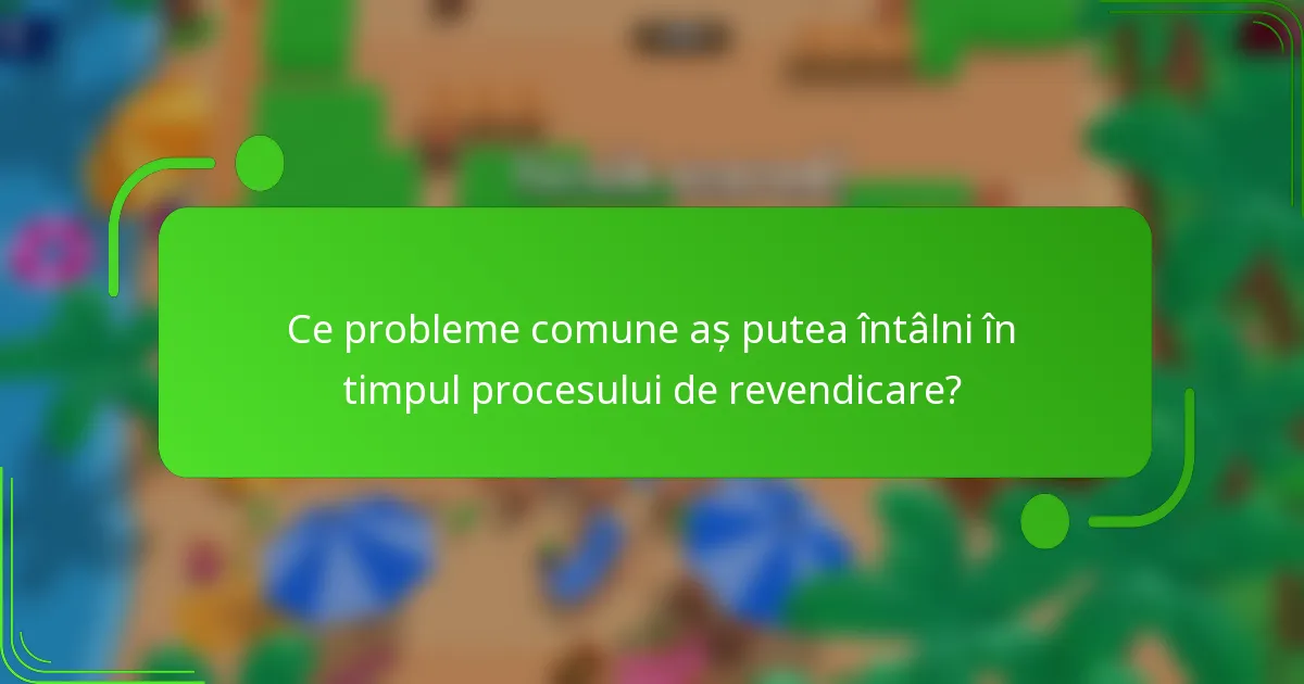 Ce probleme comune aș putea întâlni în timpul procesului de revendicare?