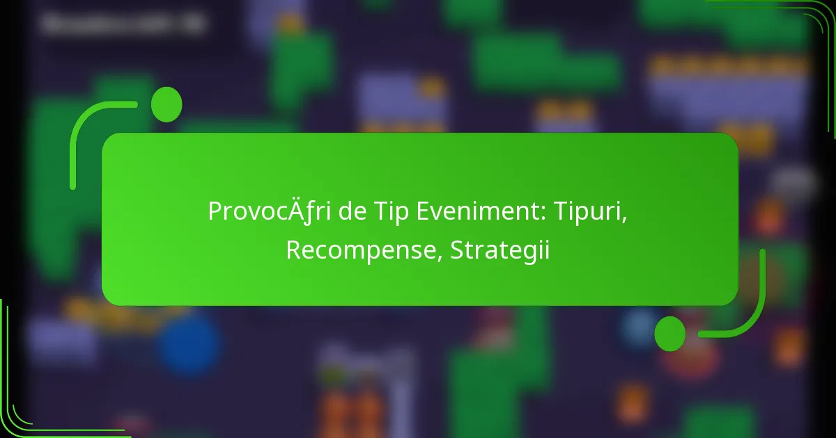 Provocări de Tip Eveniment: Tipuri, Recompense, Strategii